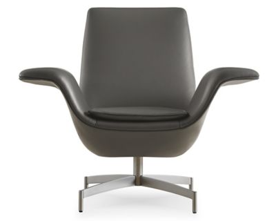 HBF, Inspired by the classic design aesthetic of the mid-twentieth century, the Dialogue chair and ottoman provide an