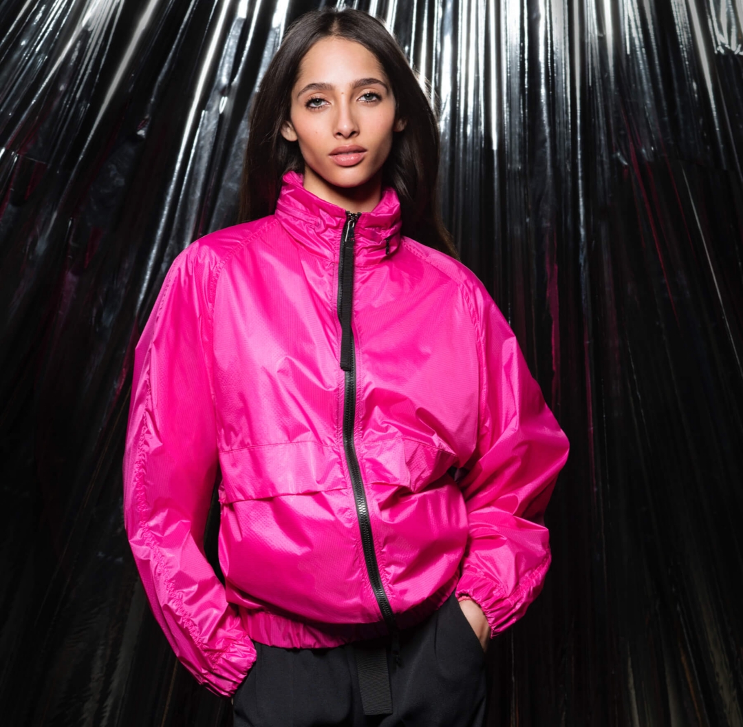 hot pink moncler coat