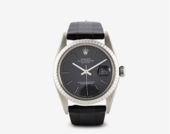 Holt Renfrew image of LA CALIFORNIENNE. Rolex Oyster Perpetual Datejust Leather Strap Watch. $10,625. SHOP NOW