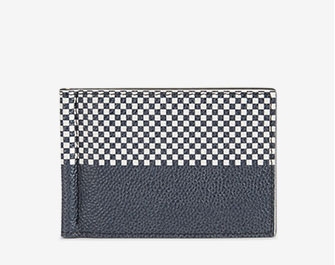 Holt Renfrew image of THOM BROWNE. Leather Wallet With Money Clip In Plaid Print. $550. SHOP NOW