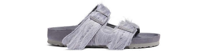 RICK OWENS Birkenstock x Rick Owens Leather Sandals With Fur. $485. SHOP NOW