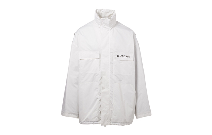 Holt Renfrew image of BALENCIAGA Windbreaker Jacket With Logo Pocket. $2690. FIND IN-STORE