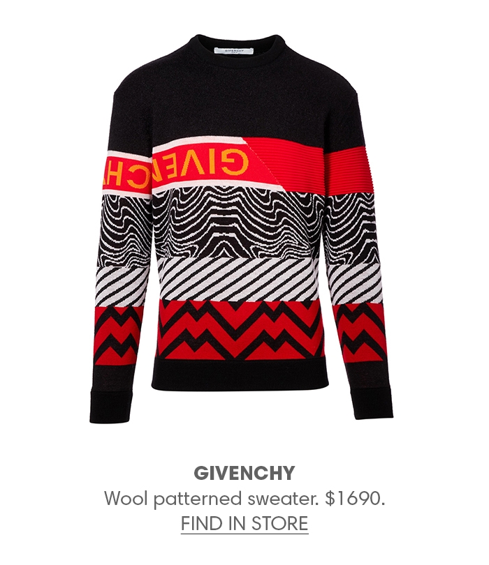 Holt Renfrew image of GIVENCHY Wool patterned sweater. $1690. FIND IN-STORE