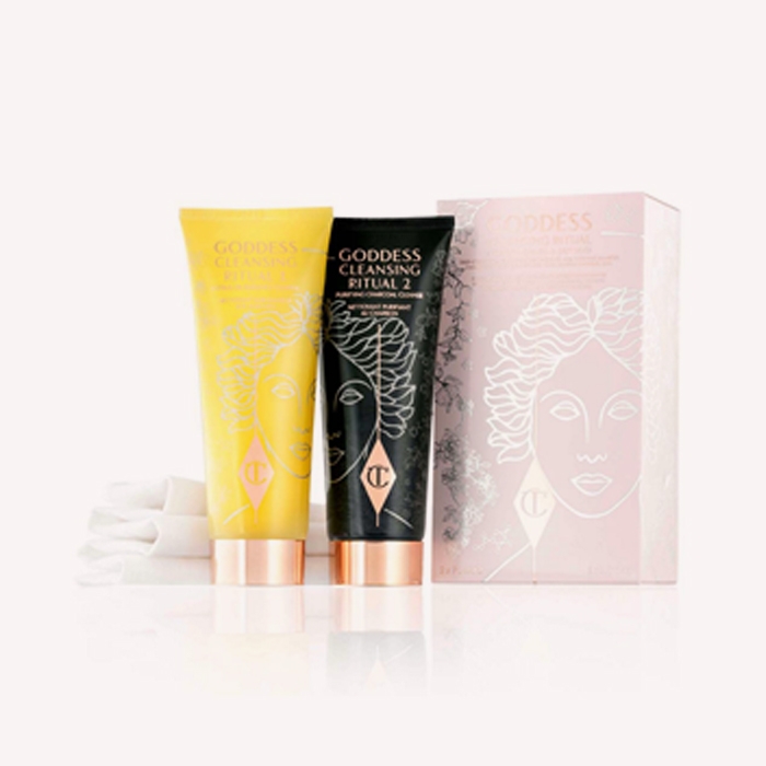 Holt Renfrew image of CHARLOTTE TILBURY. Goddess Dual Cleanser - Miracle Spa-In-A-Jar Duo. $55. SHOP NOW