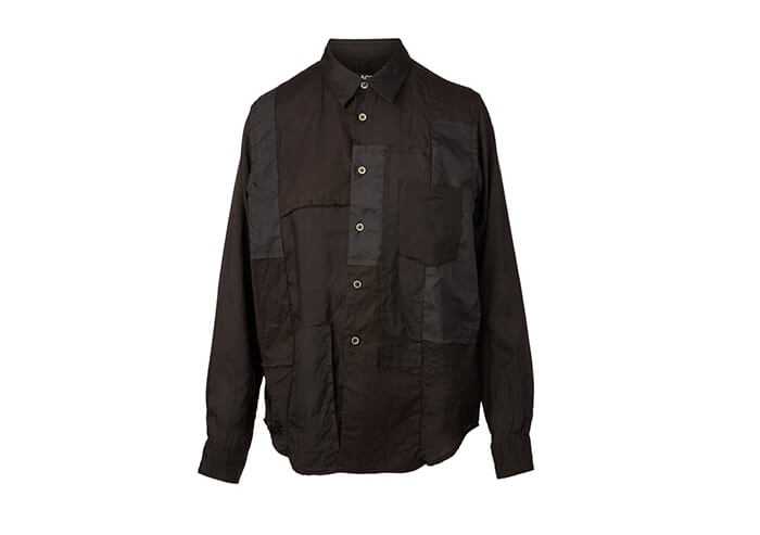 Holt Renfrew image of COMME DES GARÇONS BLACK Mixed Media Patchwork Shirt. $555. FIND IN-STORE