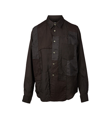 Holt Renfrew image of COMME DES GARÇONS BLACK Mixed Media Patchwork Shirt. $555. FIND IN-STORE