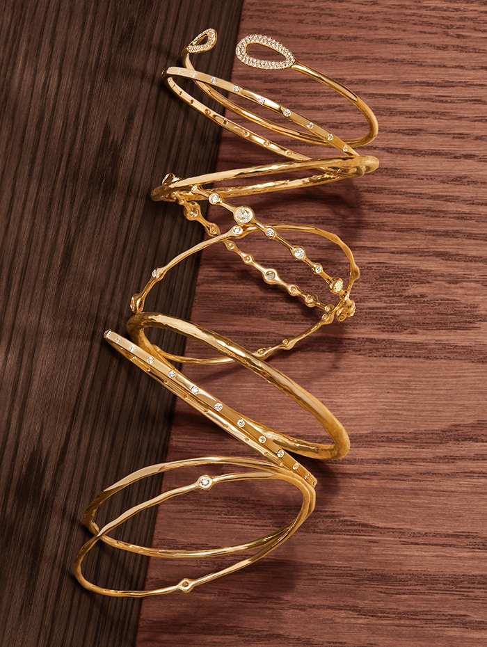 Holt Renfrew Image of IPPOLITA Cherish with diamonds. $4800. Senso with diamonds. $5205. Classico. $930. Stardust with diamonds. $9000. Stardust with diamonds. $4200. Classico. $1550. Senso with diamonds. $5205. Classico. $1075. Stardust with diamonds. $2625. All bracelets in 18K gold.  