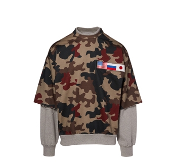 Holt Renfrew image of GOSHA RUBCHINSKIY Layered Sweatshirt In Camo Print. $235. FIND IN-STORE