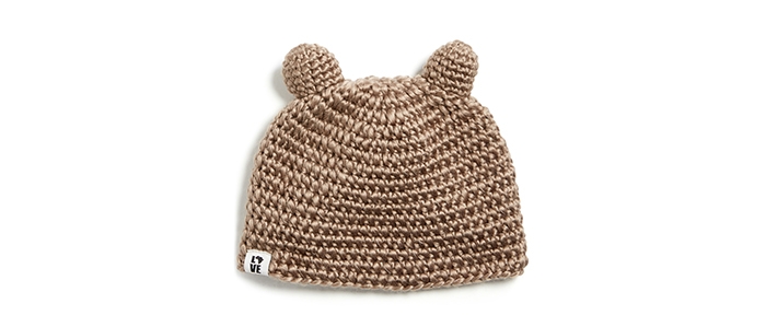 Holt Renfrew image of KROCHET KIDS. Hand-knit Teddy crochet hat. $30. SHOP KROCHET KIDS