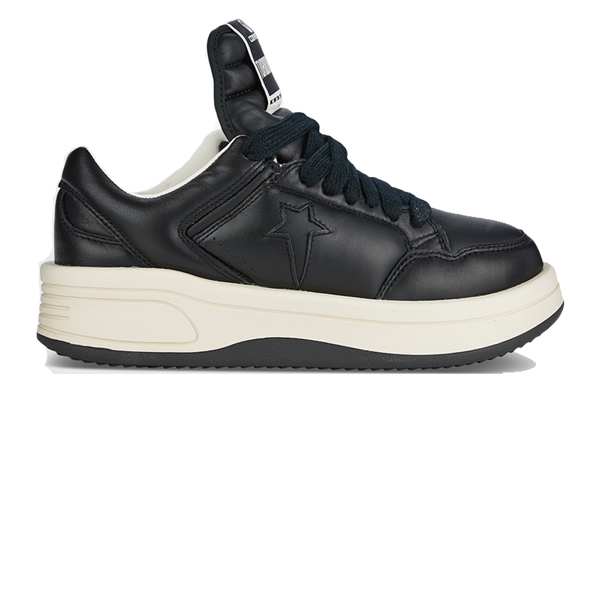 Rick Owens low-top white shoe, still very chunky