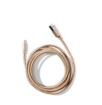 Holt Renfrew image of LE CORD Braided cord in gold. $65.