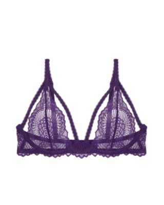 Lace purple bra in silk and Lace - Full coverage bra - Perfect for all size  - Up to H cups - Marianna Giordana Paris