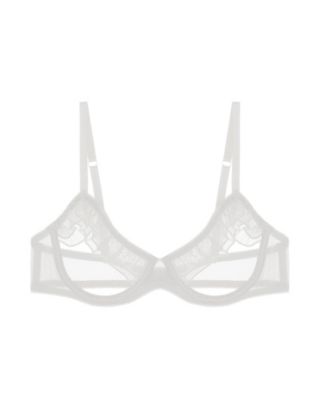 Otwoo Womens Lingerie Breast Open Cup Bra See-through Floral Lace  Underwired Unlined Sexy Bras Tops Halter Bare Breast Underwear