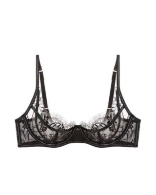 AGENT PROVOCATEUR Alyss PVC-trimmed Leavers lace underwired balconette bra
