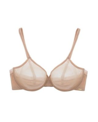 Gossard Glossies Lace Sheer Moulded Bra - Bordeaux