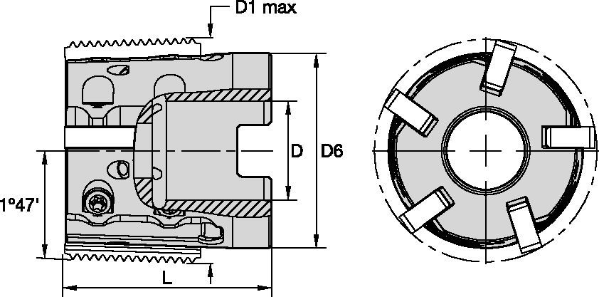 TM Series - TMST25 • Shell Mill • Conical Threads