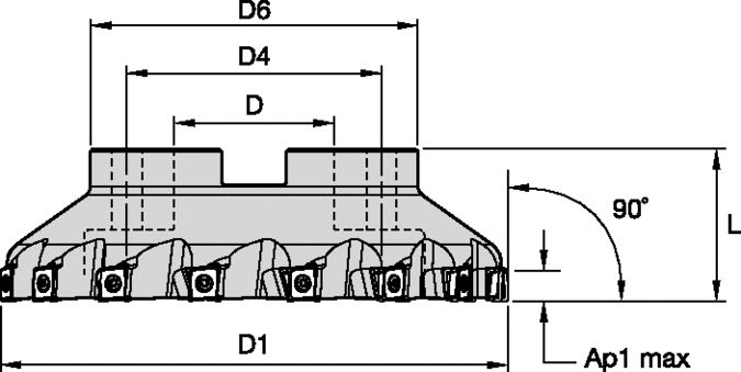 Shoulder Milling Mill 4™-12KT • Coarse Pitch • Shell Mill