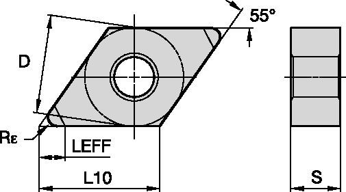 ISO Turning Insert • Negative D-Style • DMT