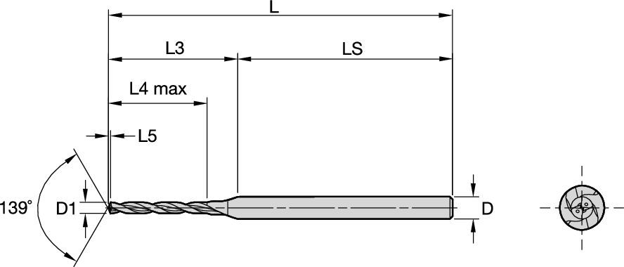 Solid Carbide Deep Hole Drill for Small Diameters in Multiple Materials