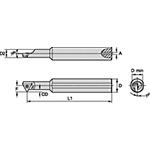 4.997 Length Right Steel Internal Grooving Bar 0.5 Shank Diameter WIDIA WIDIA Circle QSMI50055R QSMI Small Hole Boring Bar for Turning 0° Angle