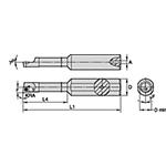 WIDIA AVR253L Series N/A-VR Laydown Threading Boring Bar 250mm Length Left Hand Gage Insert LT16NL 32mm Shank Diameter Steel 