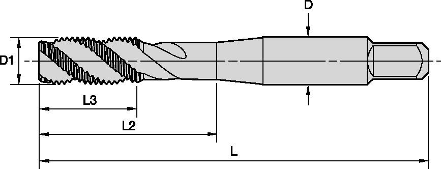 VT-SFT TC • Bisel de semi-fondo de forma C • Sistema métrico • ANSI