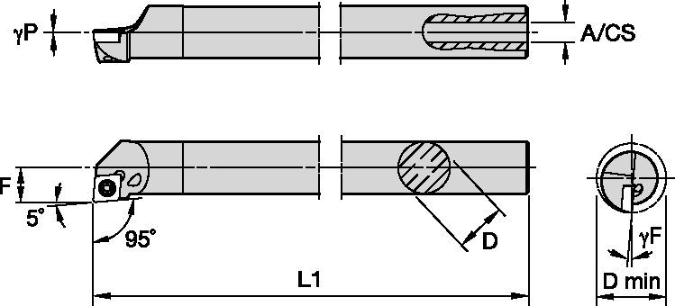 S-Style Clamping Boring Bars for Positive Inserts - Carbide Shank with ...