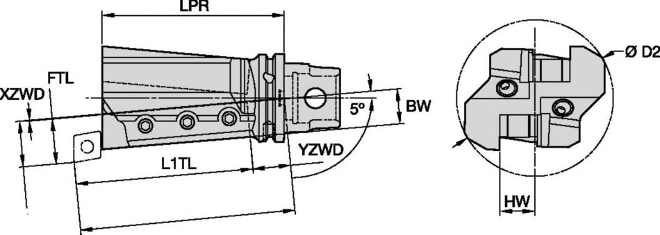 Km63xmz 切削装置 直式侧面安装方形刀杆接头