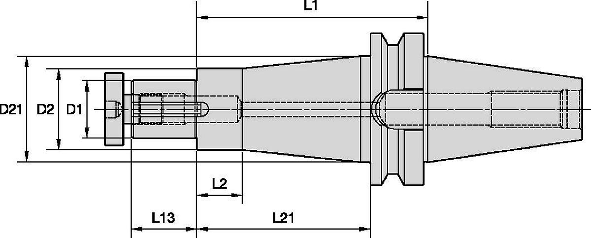 溝加工カッターアダプター • モジュラーミーリングカッター用スクリューオンアダプター