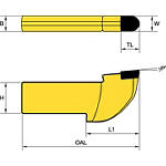 Mango de 25 mm (1/2" x 1")