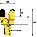 Diâmetro de perfuração 40 mm (1-9/16") • Dois pinos • Acionador KW20