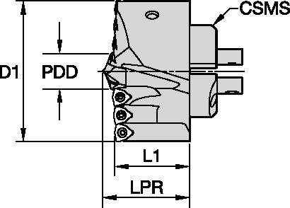 Modular Drills - Modular Drilling • Drill Head with DFT inserts