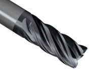 Close up of the flutes on WIDIA VariMill 5V0T/57N8 series end mill