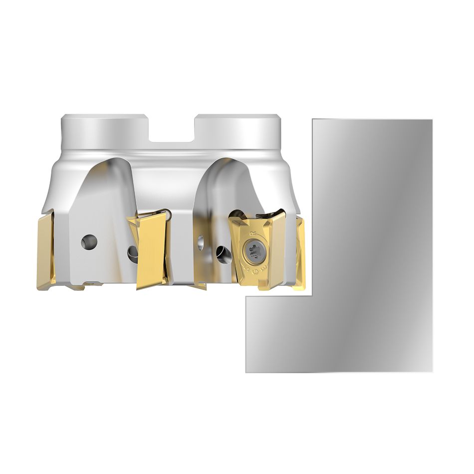 90° shoulder milling with excellent wall and surface finish capabilities.