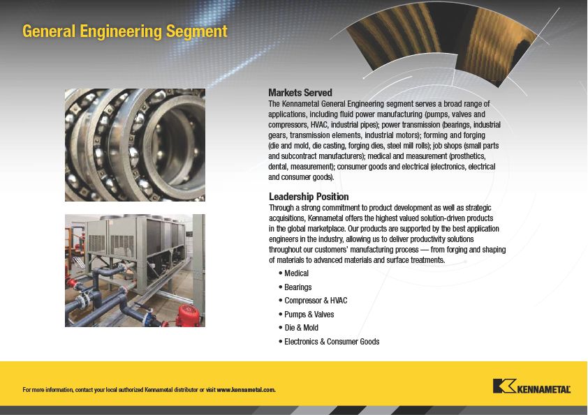 Product Brochure — Business Segment General Engineering