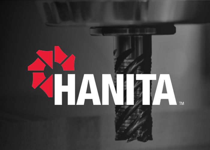 HANITA logo displaying over a solid end mill