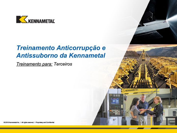 Kennametal 2018 anti-corruption training for 3rd parties_Portuguese
