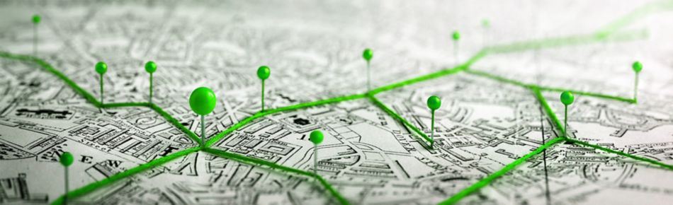 Pins in a map