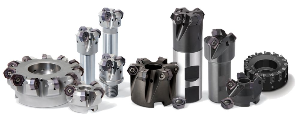 Group of 10 WIDIA indexable mills and 2 inserts