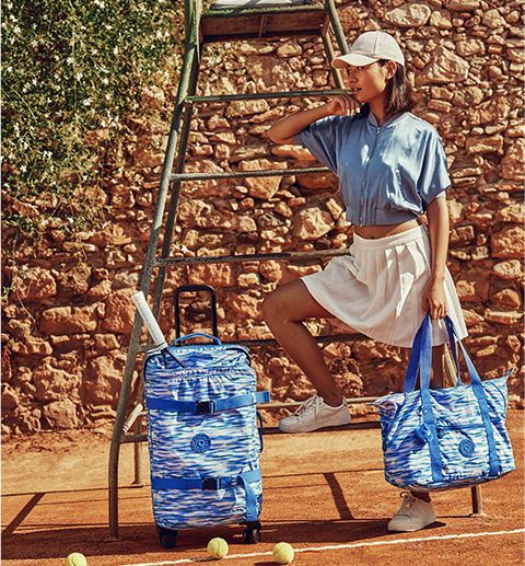 Trolley 2 Ruote Donna  Kipling Borsone Medio con Ruote Blue Bleu ⋆ STP  Enseigne