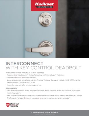 Interconnect with Key Control Deadbolt Sell Sheet