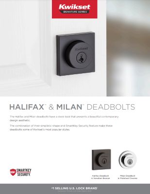 Halifax & Milan Deadbolt SmartKey Security