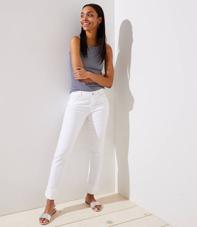 loft curvy white jeans