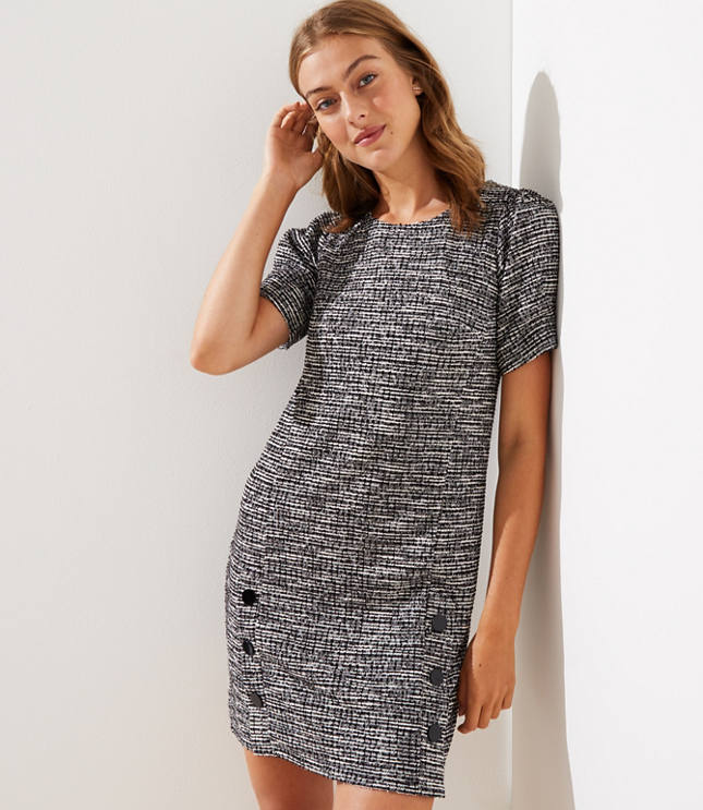 petite shift dress with sleeves