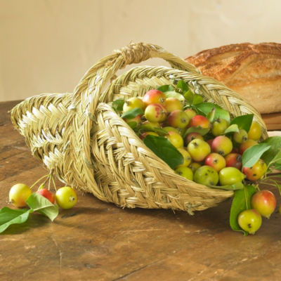 Handwoven Esparto Grass Flower Basket