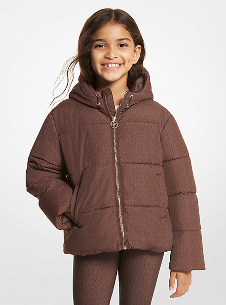 16105 - Quilted Logo Puffer Jacket CHOCOLATE