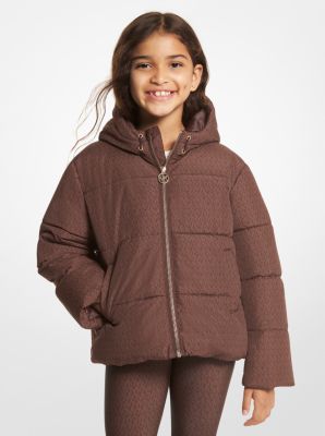 16105 - Quilted Logo Puffer Jacket CHOCOLATE
