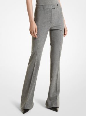 201AKT537 - Stretch Wool Flannel Split-Cuff Trousers BANKER GREY