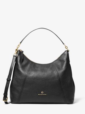 30F1G4SL3L - Sienna Large Pebbled Leather Shoulder Bag BLACK