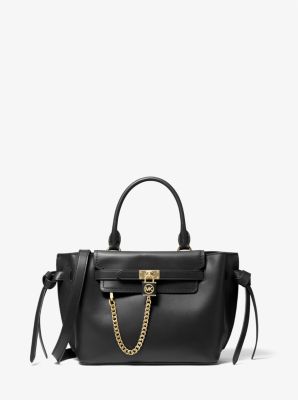 30F1G9HS1L - Hamilton Legacy Small Leather Belted Satchel BLACK